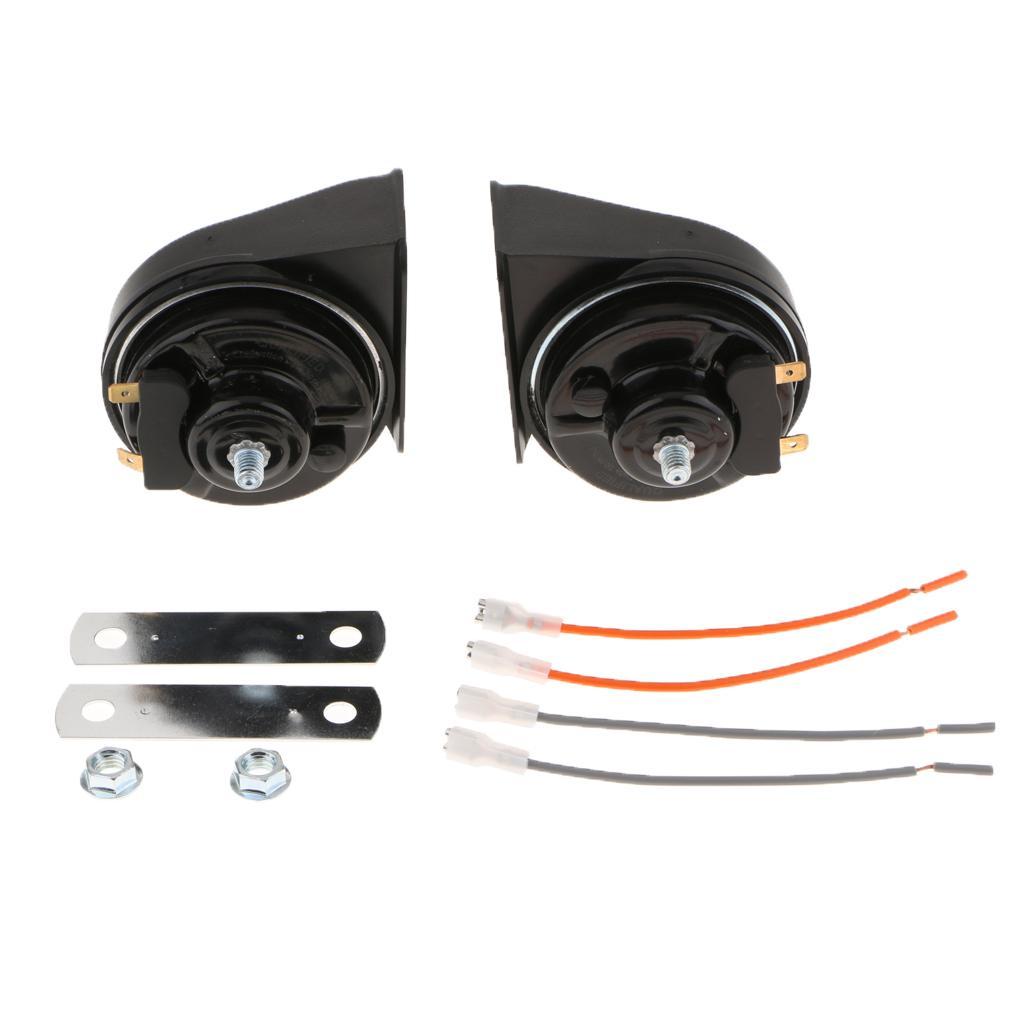 1 Pair 12V Universal Waterproof Car Auto Snail High Power Tweeter Black
