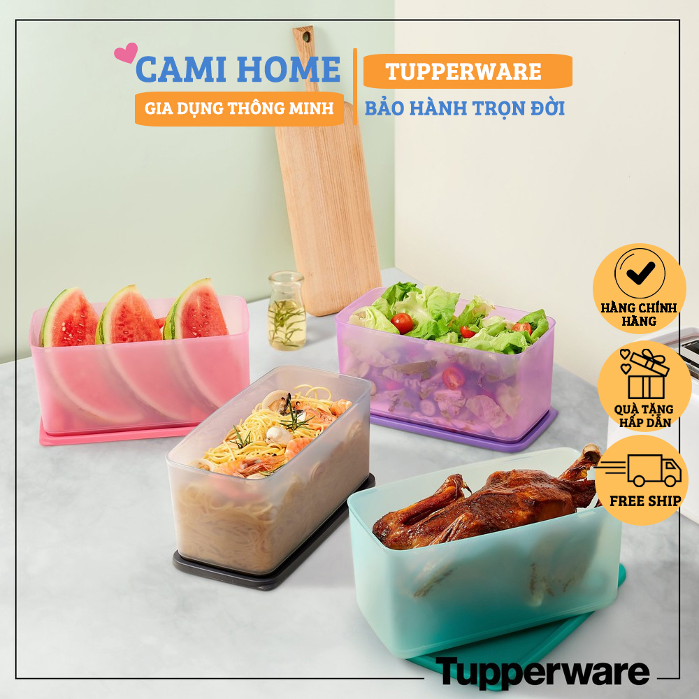 Bộ Hộp Bảo Quản Thực Phẩm Funtastic 3.1L, Bộ 4 Hộp Nhựa Nguyên Sinh Tupperware, An Toàn Chính Hãng