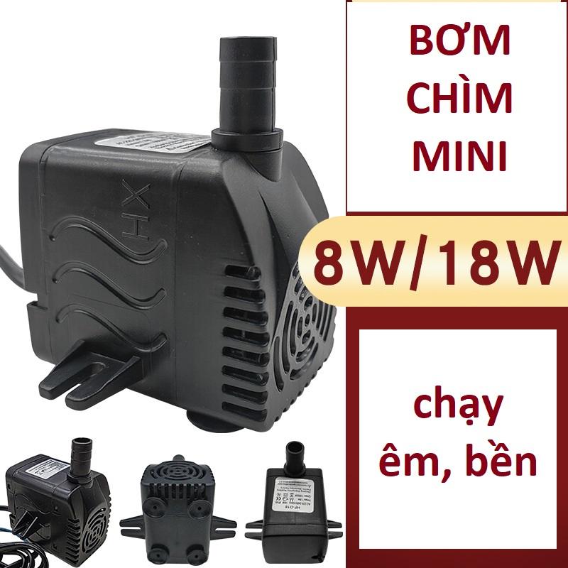 Bơm chìm mini 8W/18W, 220Vac có tai bắt vít, cho quạt điều hoà hơi nước, bể cá.. (màu sắc ngẫu nhiên) # phụ tùng quạt