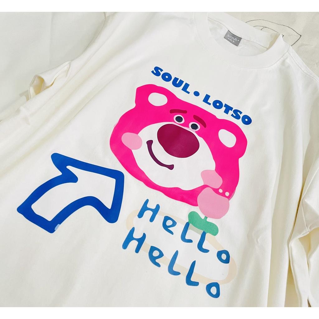 Áo thun gấu dâu Soul Lotso gấu hoa, Áo phông unisex nam nữ oversized tay lỡ form rộng streetwear