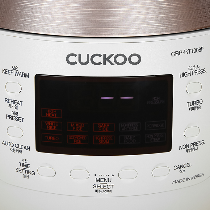 Nồi cơm áp suất điện tử Cuckoo 1.8 lít CRP-RT1008F/WHPGVN - Hàng chính hãng