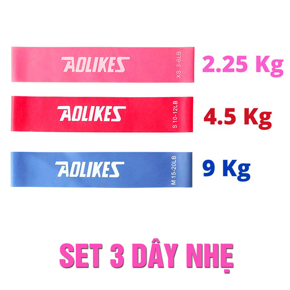 Dây Miniband cao su kháng lực Aolikes hỗ trợ tập mông hiệu quả