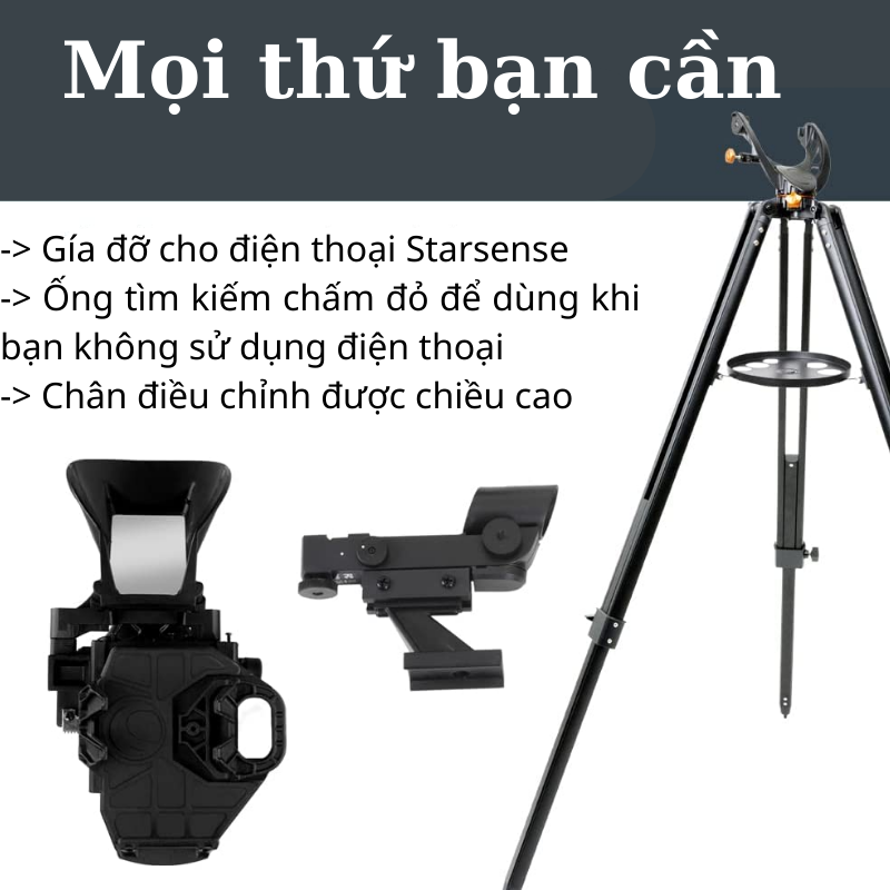 Kính thiên văn sử dụng ứng dụng Starsense trên điện thoại thông minh để xác định sao, hành tinh và nhiều vật thể khác - Khẩu độ 80mm - Hàng chính hãng Celestron