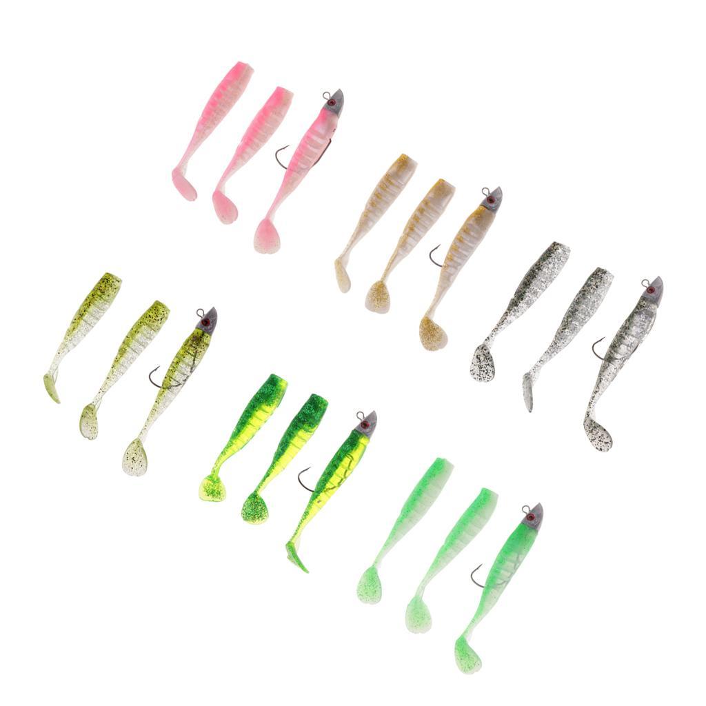 Lead Jig Head Bait Lure Artificial Soft Lure Bait Crankbait with Barbed Hook