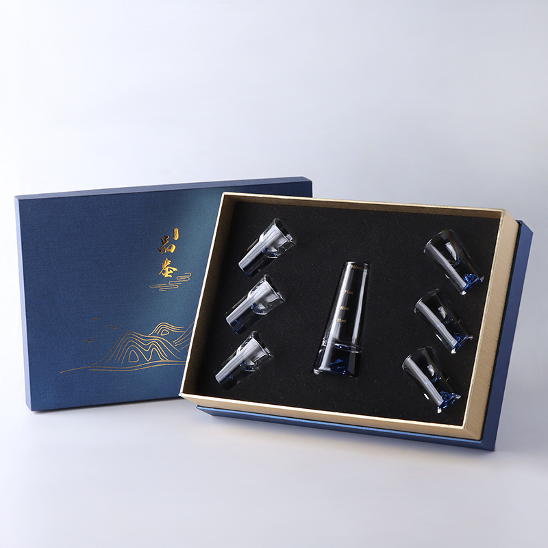 Bộ bình và ly thủy tinh phong cách Luxury Blue Mountain Gift Box