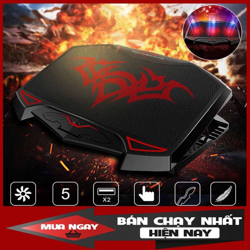 ️ Đế Tản Nhiệt Cho Máy Tính Laptop - Macbook Nuoxi 3 Quạt, Chạy Êm Làm Mát Laptop, Độ Đèn Led Gaming