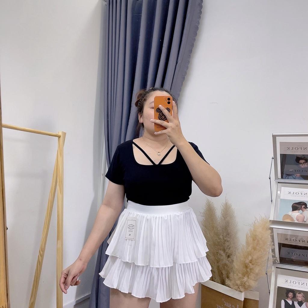 Áo thun dáng croptop bigsize nữ tay ngắn vải thun borip co giãn A26 - MÀU ĐEN