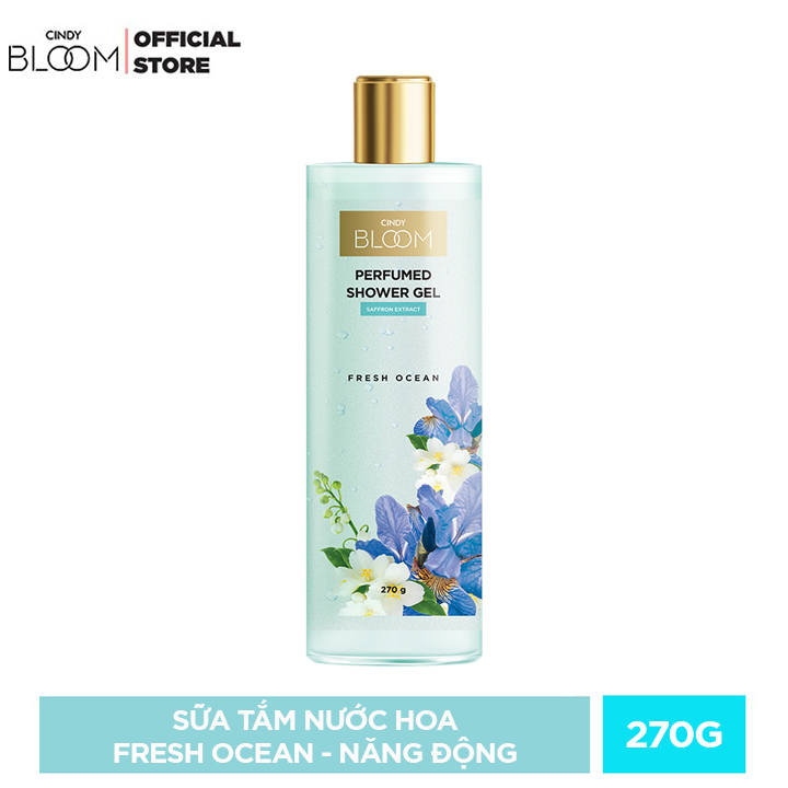 Sữa tắm nước hoa dưỡng ẩm sáng da Cindy Bloom Fresh Ocean mùi hương năng động trẻ trung 270g