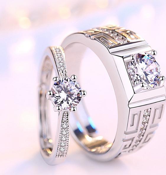 Nhẫn cặp nạm đá zircon BHN90