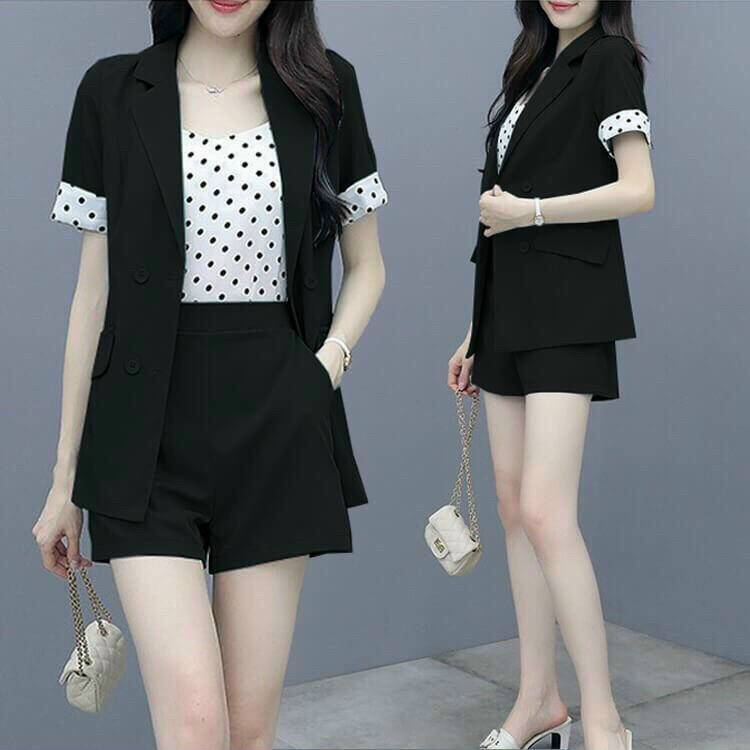 Bộ Đồ Vest Tay Ngắn Kèm Áo Thun Xinh Xắn - HY270114