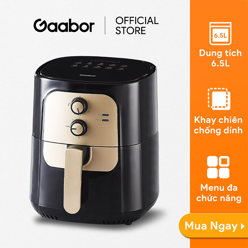 Nồi chiên không dầu AF65M-BK01A dung tích 6.5L công suất 1400W lòng nồi chống dính, điều khiển cơ học - Hàng chính hãng