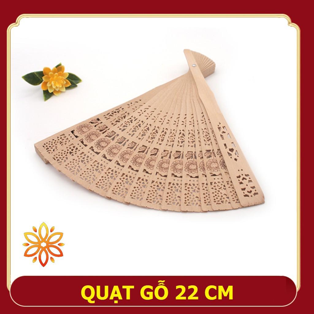 Quạt Gỗ 22cm Phong Thủy Liên Hoa