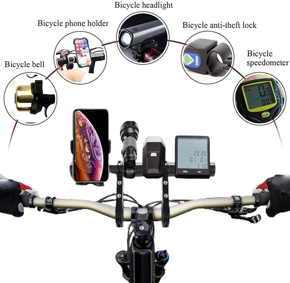 Mở rộng tay lái xe đạp, mở rộng gấp đôi tay lái xe đạp Aluminum, tay lái cho bộ đếm tốc độ GPS của đèn