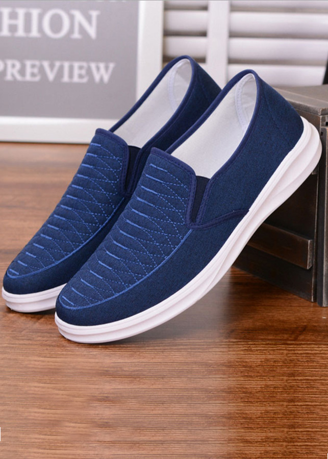 Giày Sneaker Thể Thao Đế Êm Chất Vải Jeans TN85 - Xanh navy