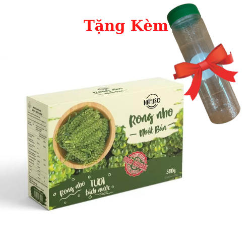 Rong Nho Tách Nước Namiso Hộp 300g (12 gói), Tặng Kèm Bình Uống Nước