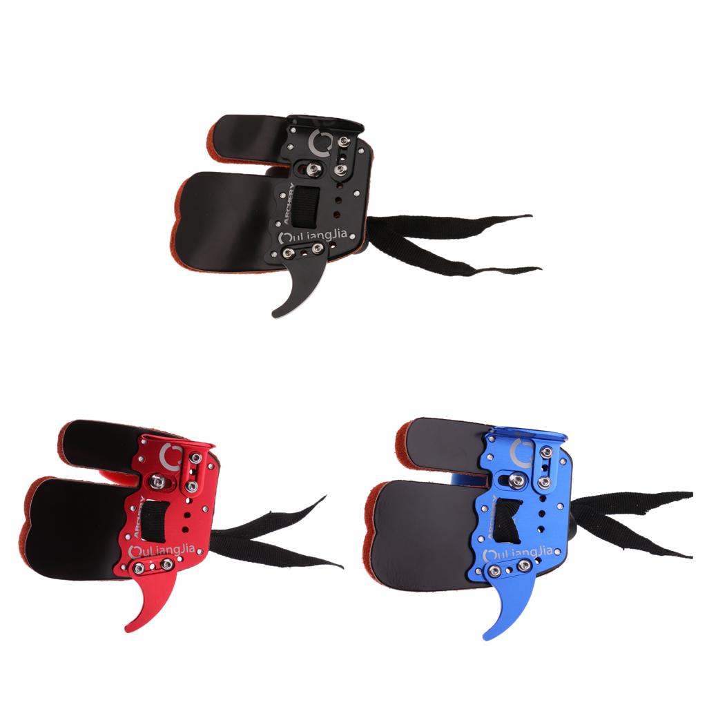 Cow Leather Archery Bow Finger Tab Protector Hunting Finger Guard Kit Aluminum Outdoor Sports Tool