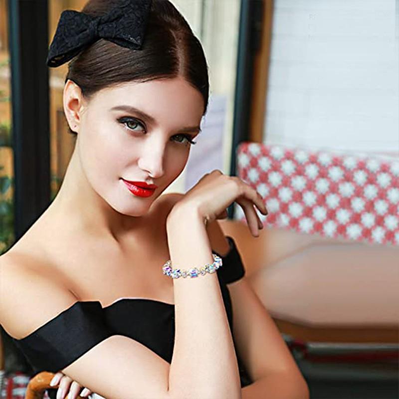 Vòng tay pha lê hình khối đường cho nữ Vòng tay pha lê nhiều màu