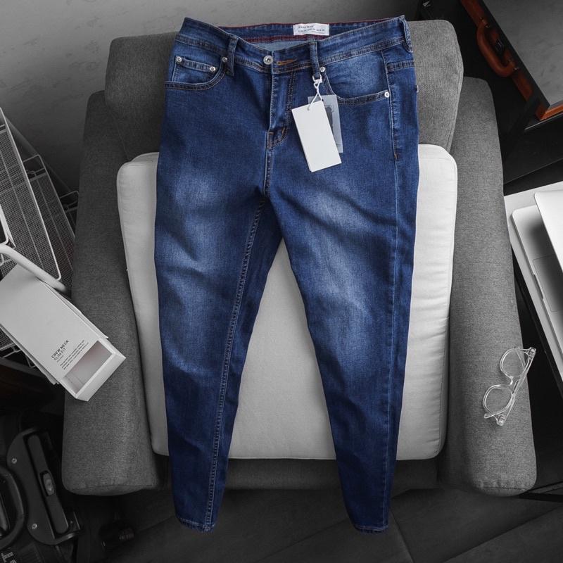 Quần jean nam cao cấp ống ôm slim fit xuất xịn co giãn