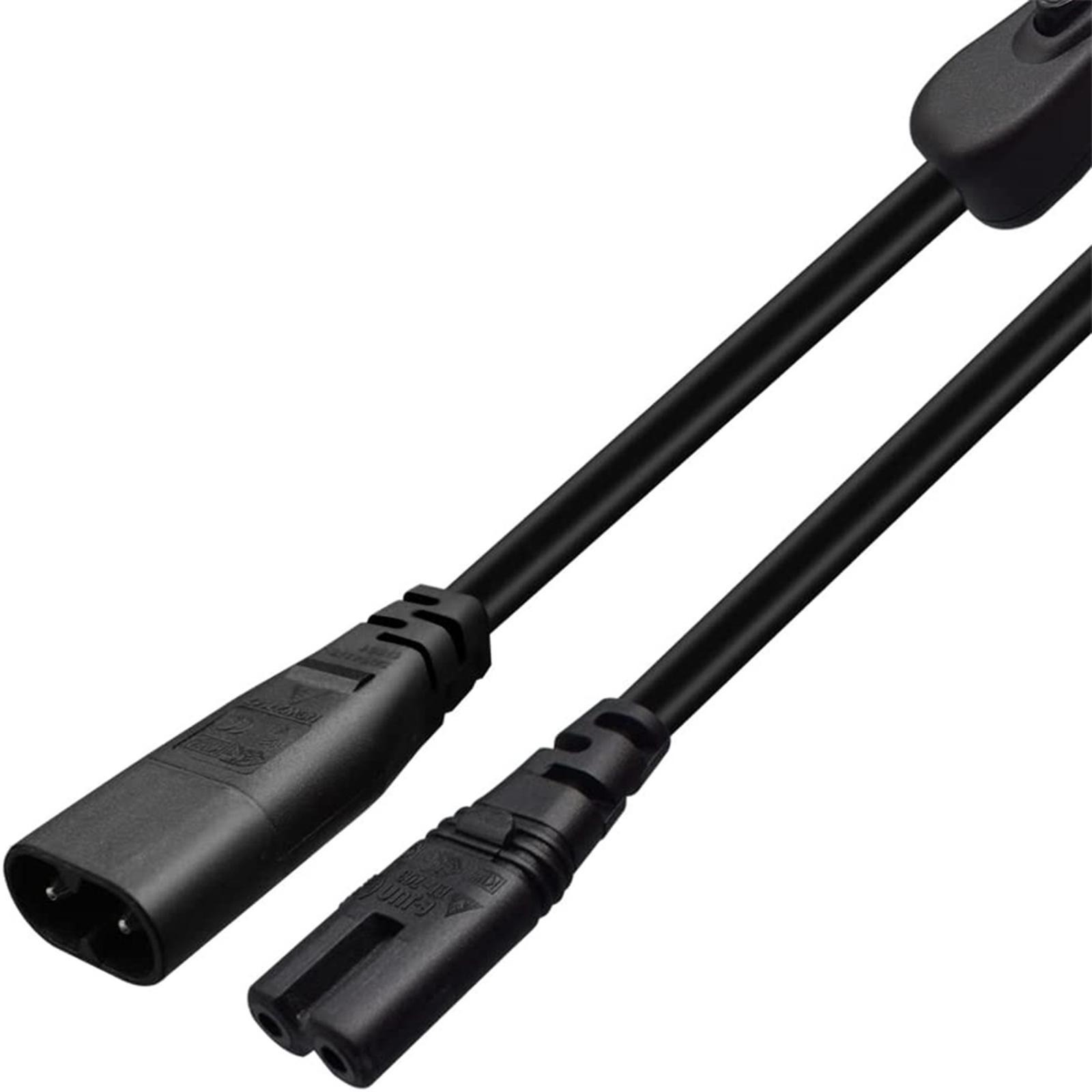 IEC 320 C8 Male to C7 Female Power Cable with On/Off Switch for Computer