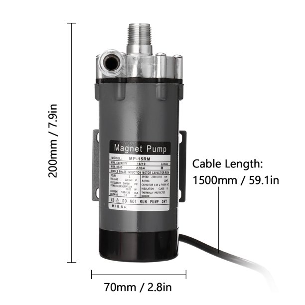 Máy Bơm Nấu Bia, cấp thực phẩm MP-15R chịu nhiệt cao 19L/min - Home and Garden