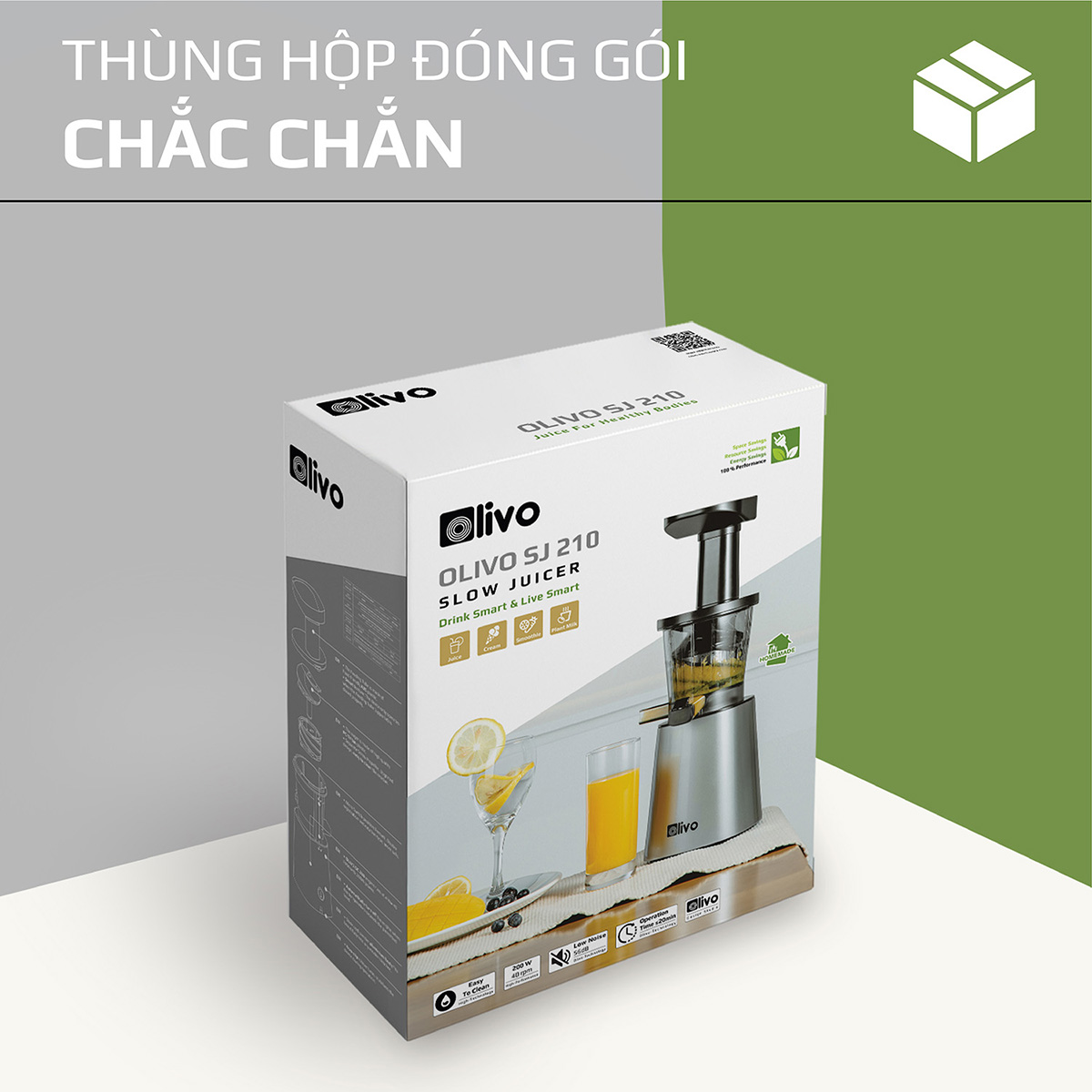 Máy Ép Chậm Olivo SJ210 [CHÍNH HÃNG] Làm Kem, Ép Rau Củ Quả, Ép Đậu Nành 3 Trong 1, Ép Kiệt Bã 99% Thiết Kế Đột Phá, Dễ Dàng Vệ Sinh