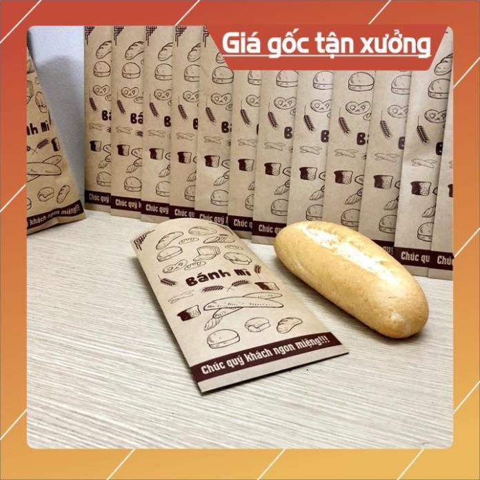 500 Túi đựng bánh mì 13x25cm giấy kraff siêu đẹp + tiêu chuẩn an toàn