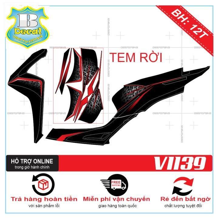 TEM XE VISION 2021 ĐỎ ĐEN