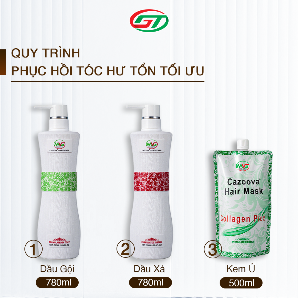 Dầu gội giảm gàu, phục hồi tóc hư tổn tóc, loại bỏ tế bào chết da đầu CAZOOVA 500ML &amp; 780ML