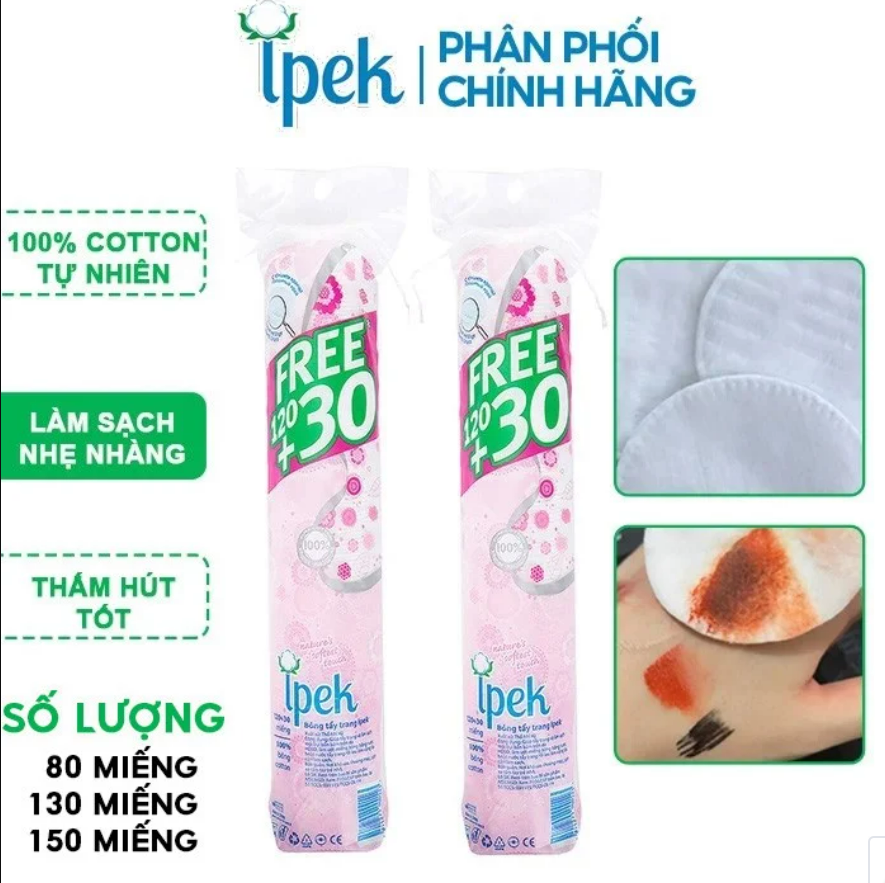 Bông tẩy trang IPEK 150 Miếng