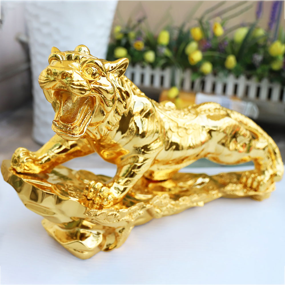 Tượng Hổ uy phong mạ vàng 24K