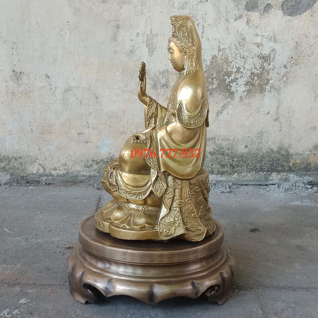 Tượng Phật Quan Âm Bồ Tát ngồi đài sen cao 25cm, bán tượng quan âm