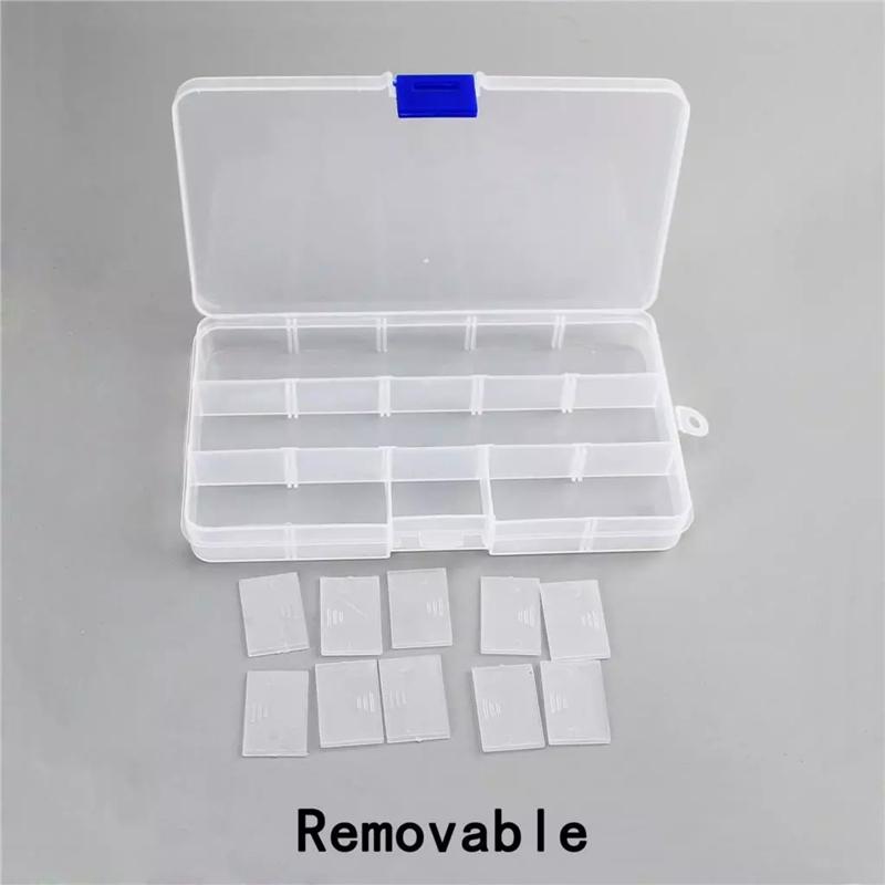 Hộp Nhựa Trong Suốt 15 Ngăn Đựng Trang Sức Tiện Lợi