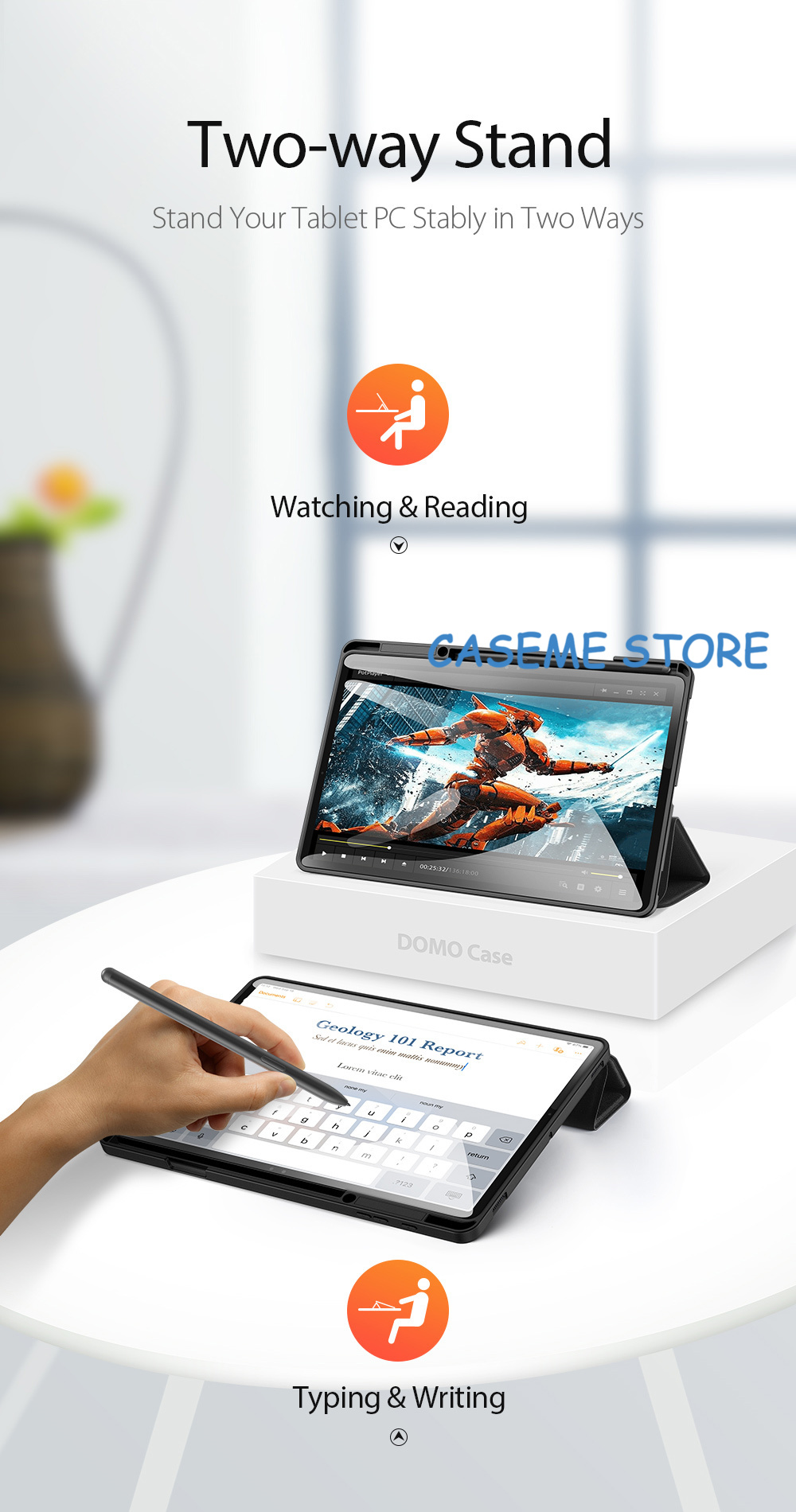 Bao da Dux Ducis Domo dành cho Samsung Galaxy Tab S7 FE  có khay đựng bút - Hàng chính hãng