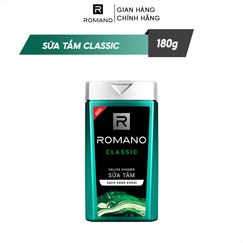 Sữa tắm cao cấp Romano Classic cổ điển lịch lãm phiên bản Deluxe sạch sáng khoái 180gr