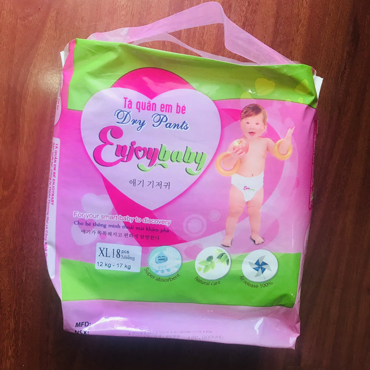 Bỉm tã quần em bé ENJOYBABY Gói Trung Cao Cấp nhiều size cho bé từ 4-25kg, mềm mại, thấm hút, chuẩn chất lượng Châu Âu