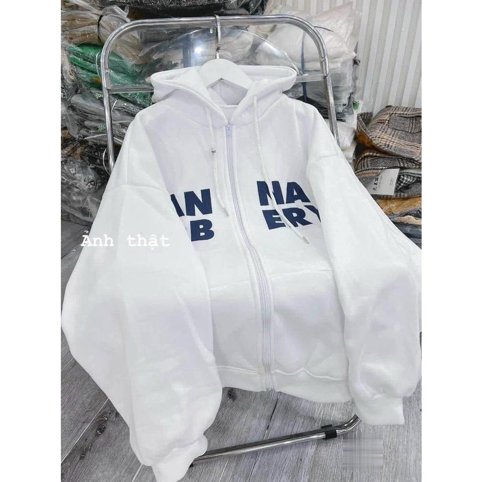 Áo khoác nỉ unisex liền mũ có túi in chữ ANNA.BOBERY có 2 màu SHOP