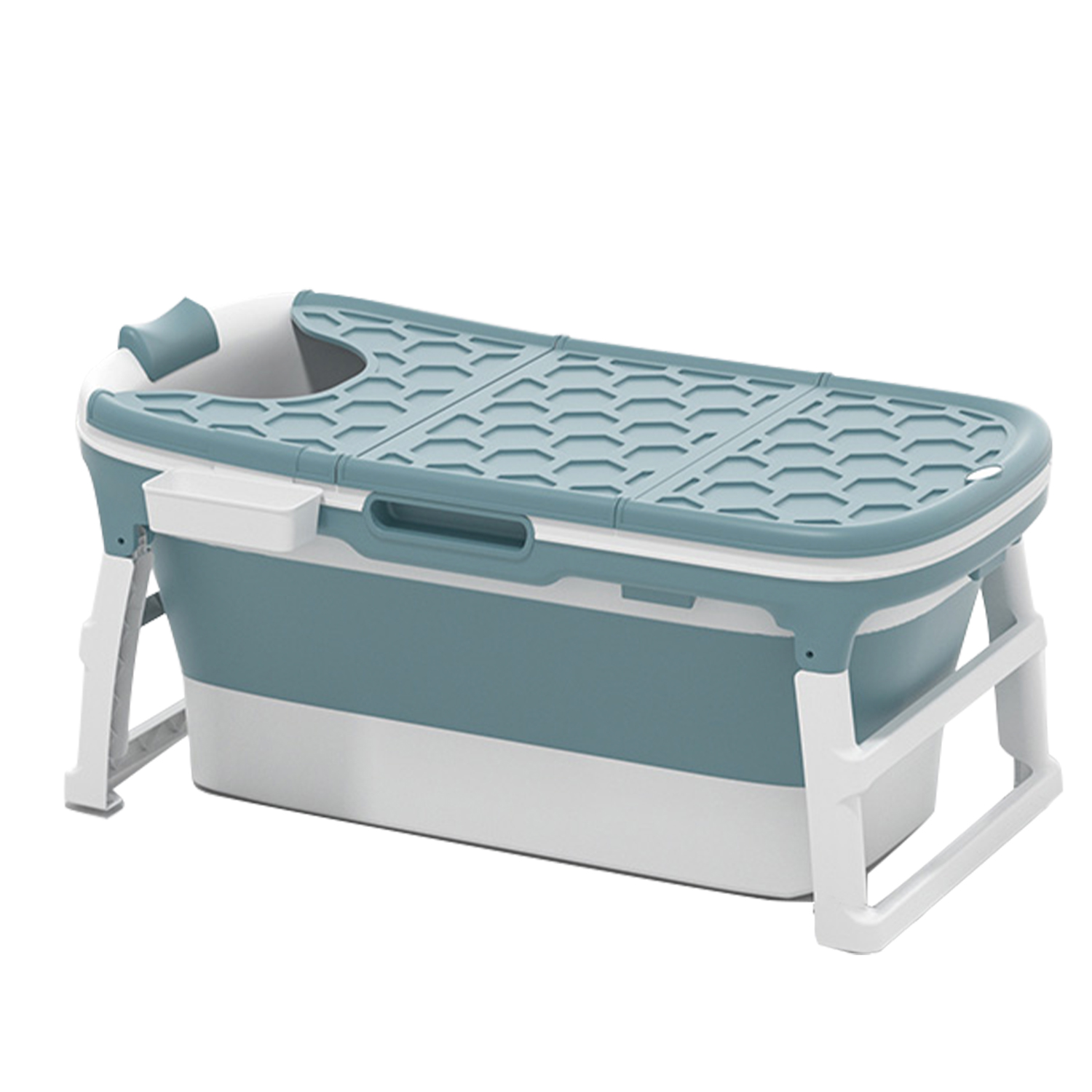 Bồn Tắm Slicon Gấp Gọn - Bể Bơi Cho Bé - Chất Liệu Hạt PP Siêu Bền - Có Nắp - Kích Thước 117cm  - Loại Nhỏ
