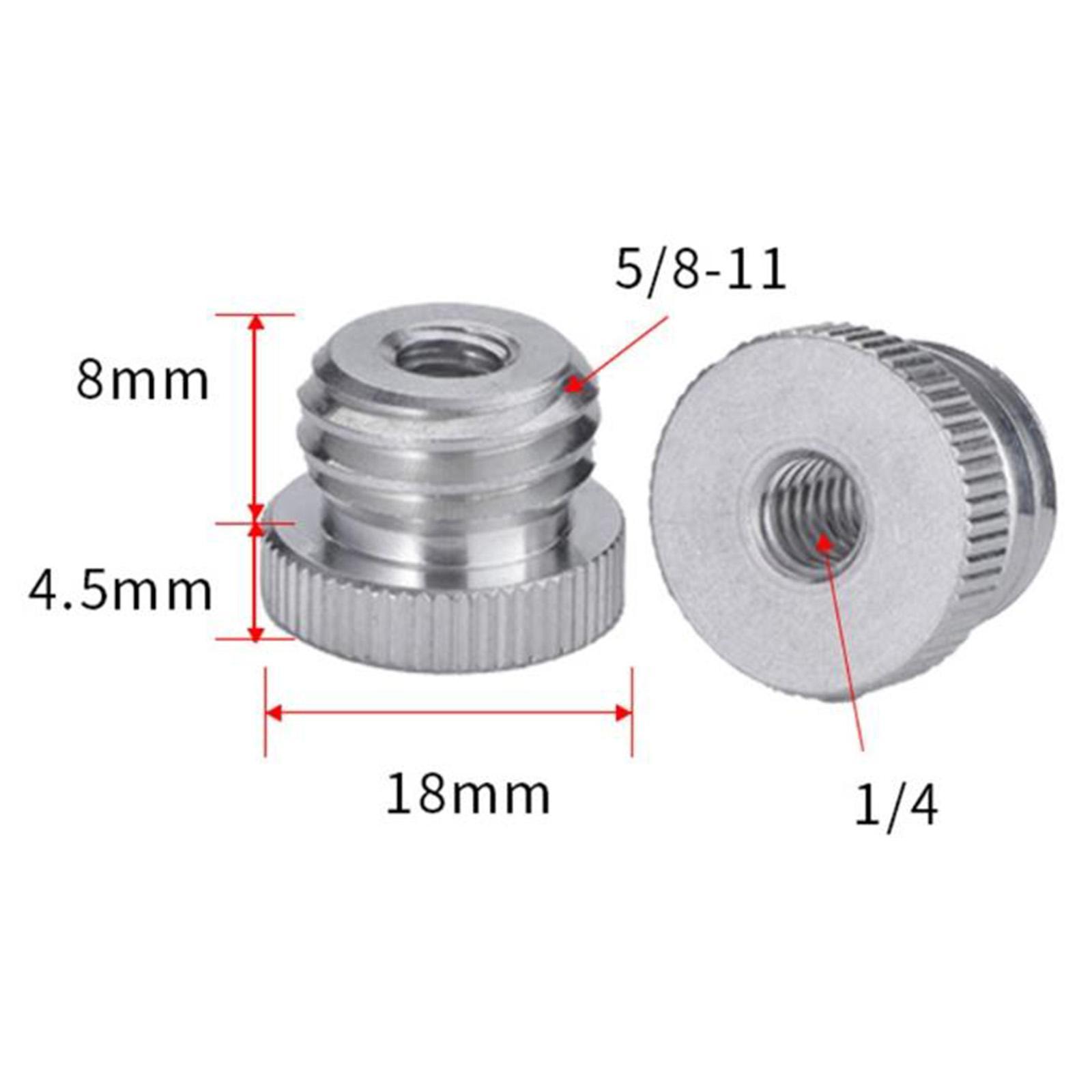 2 Pieces 5/8 inch to 1/4 inch Microphone Screw Accessory for Camera Tripod