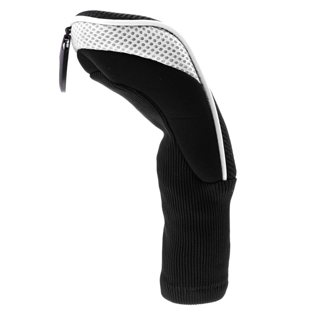 3pcs Long Neck Golf Club Head Cover Wood Headcover for Women Black