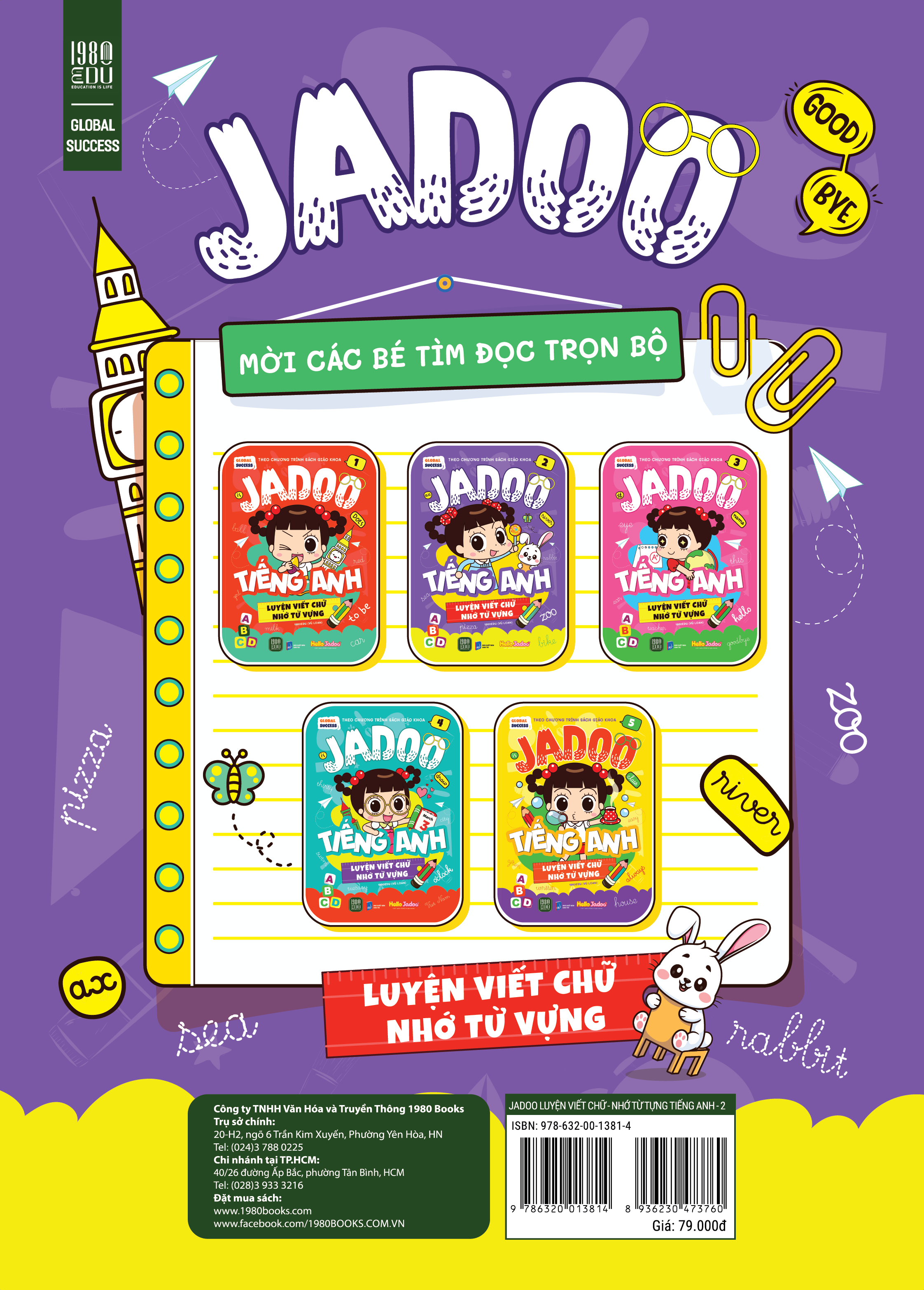 Sách Jadoo Luyện Viết Chữ - Nhớ từ vựng Tiếng Anh (Theo chương trình sách giáo khoa)