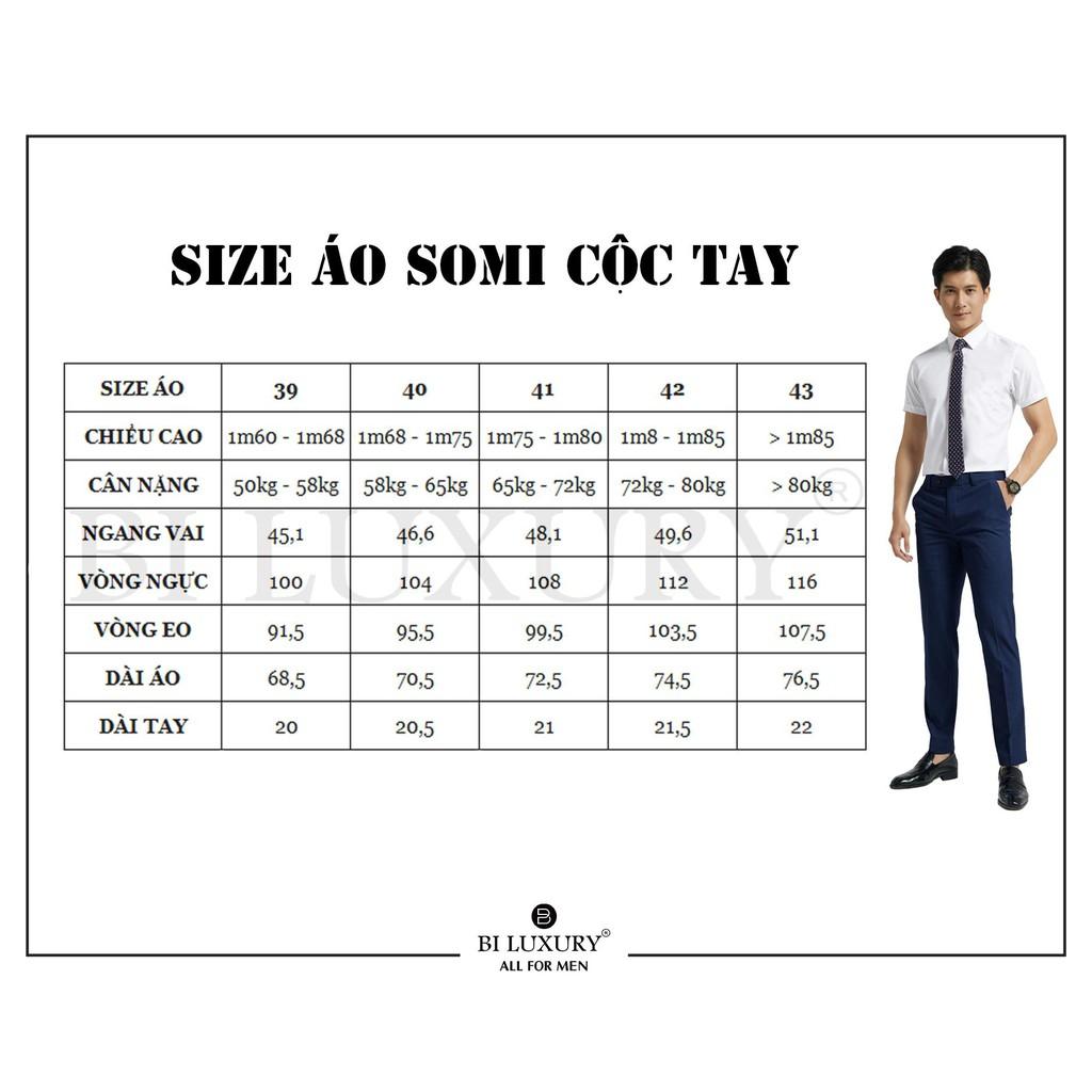 Áo sơ mi nam ngắn tay BILUXURY công sở kháng khuẩn thời trang chất vải cao cấp mềm mịn thoáng mát 4SMCB008TRK