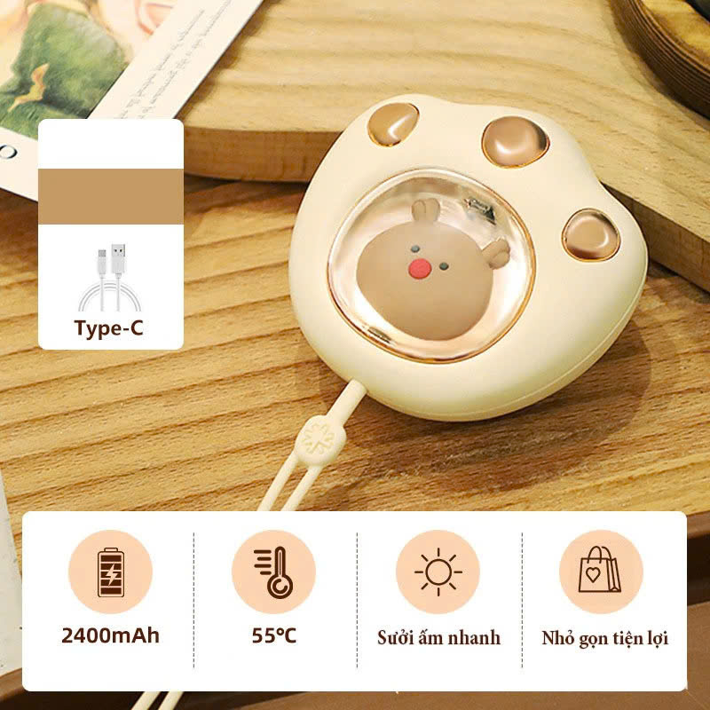Máy Sưởi Ấm Mini Cầm Tay Kết Hợp Sạc Hiển Thị Đèn LED Văn Phòng Du Lịch Dã Ngoại Phượt - Hàng Nhập Khẩu