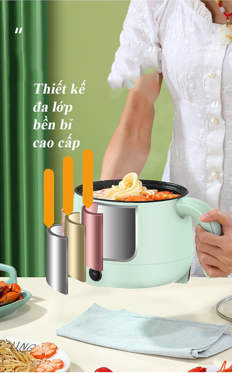 Nồi điện mini đa năng nấu cơm , nấu mỳ , nấu canh , lẩu D111