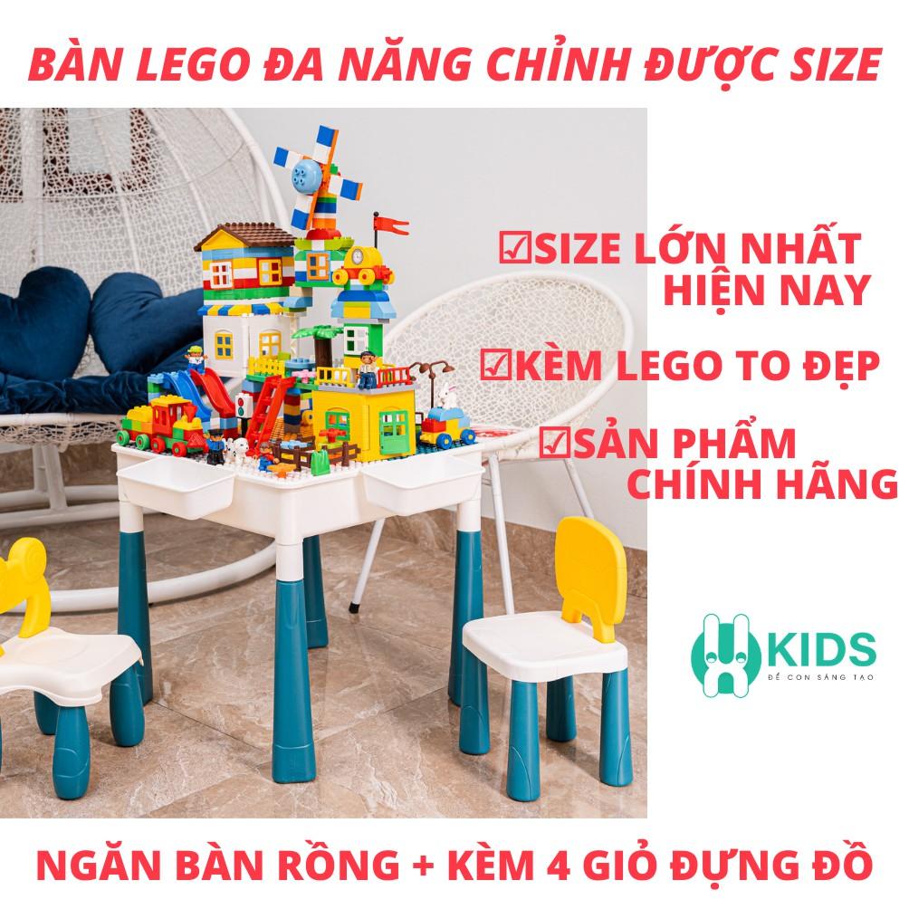 Bộ Bàn Đa Năng lắp ráp 2 mặt CỠ LỚN CHỈNH ĐƯỢC SIZE , Bàn Xếp Hình Giáo Dục TRẺ EM TỪ 2 - 10 TUỔI