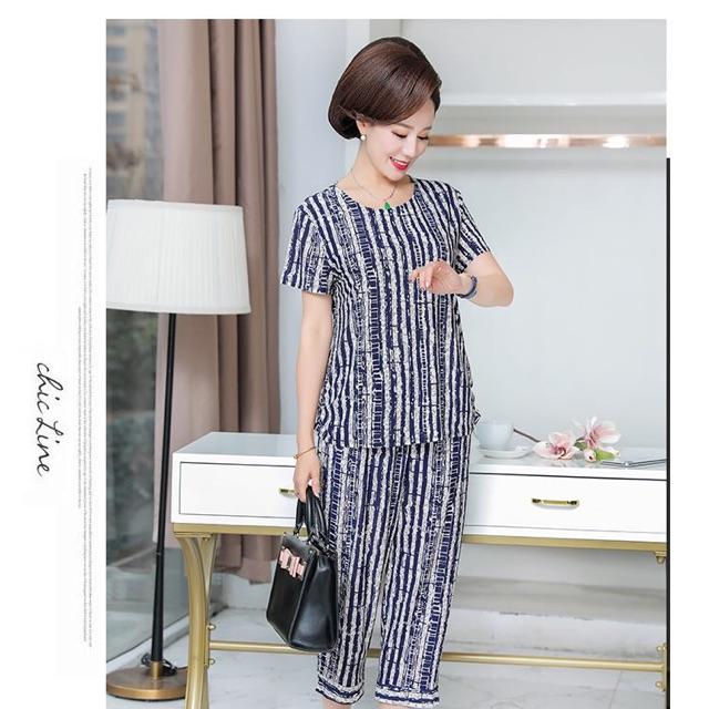 Bộ quần áo mặc nhà trung niên cho mẹ_ loại 1_thun lạnh
