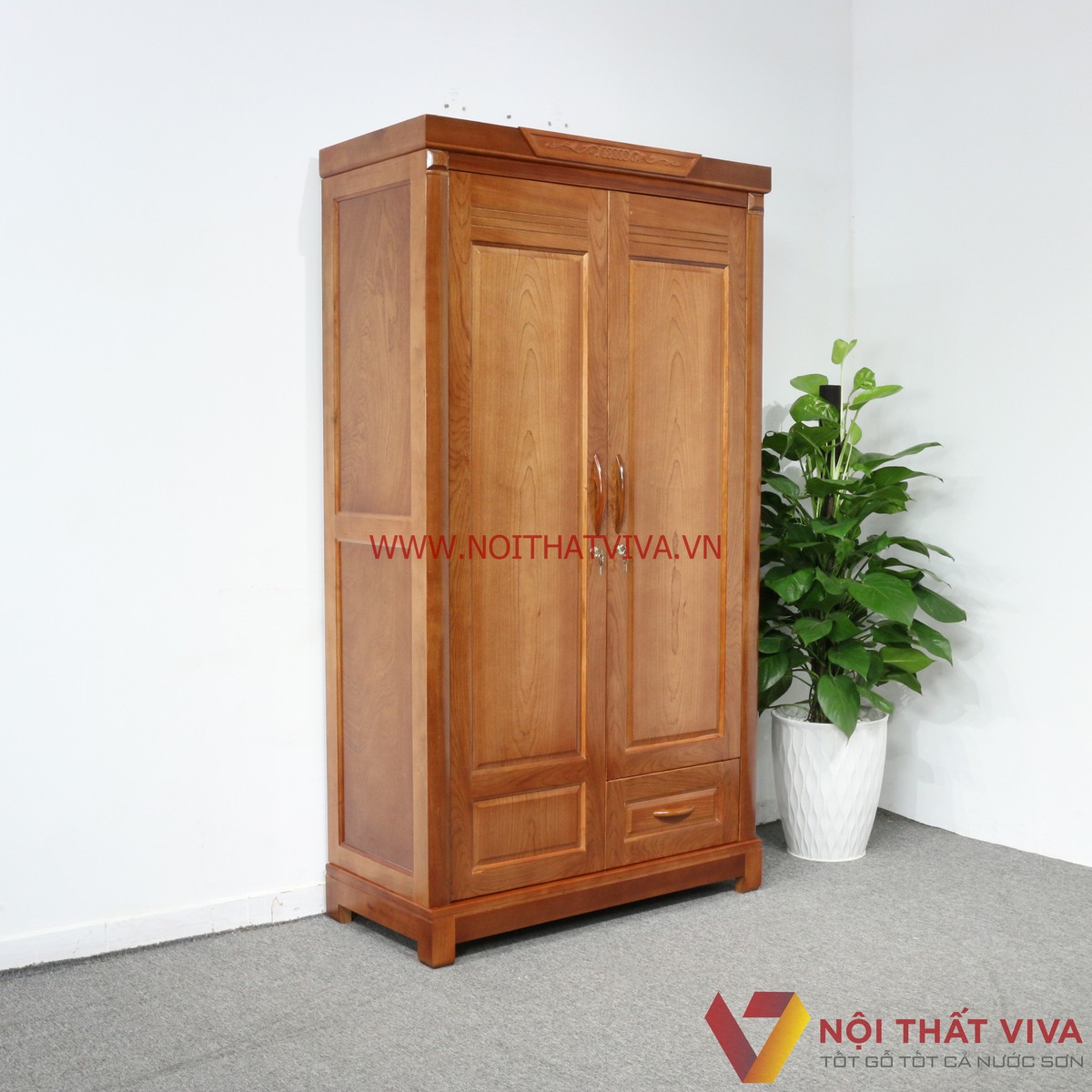 Tủ Áo 2 Cánh Gỗ Xoan Đào Tự Nhiên Đẹp Giá Rẻ