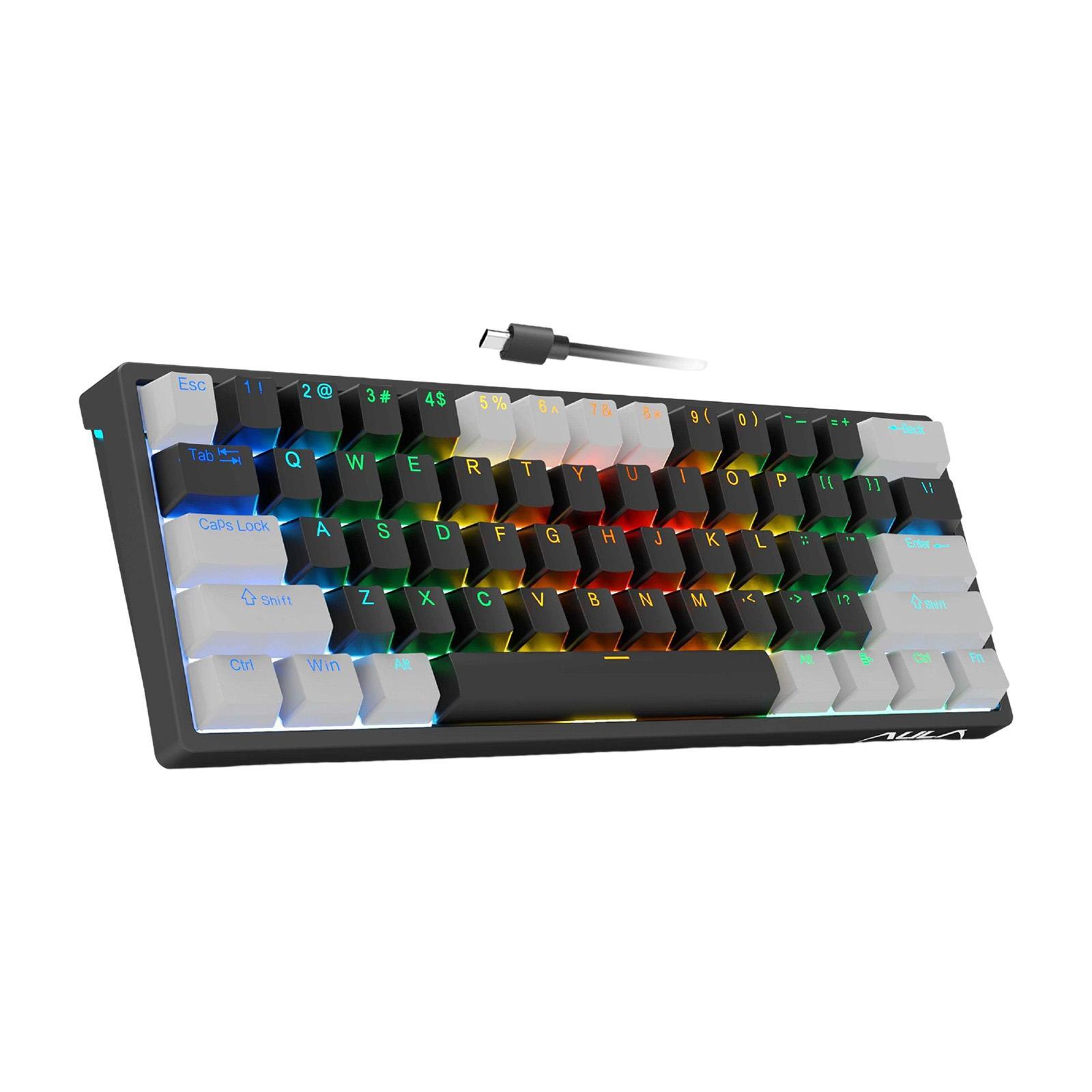 Mechanical Gaming Keyboard Clear Characters Hot Swappable for Desktop Laptop