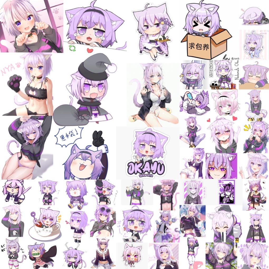 Sticker dán okayu Hololive 30-60 hình ép lụa khác nhau/ hình dán Hololive okayu