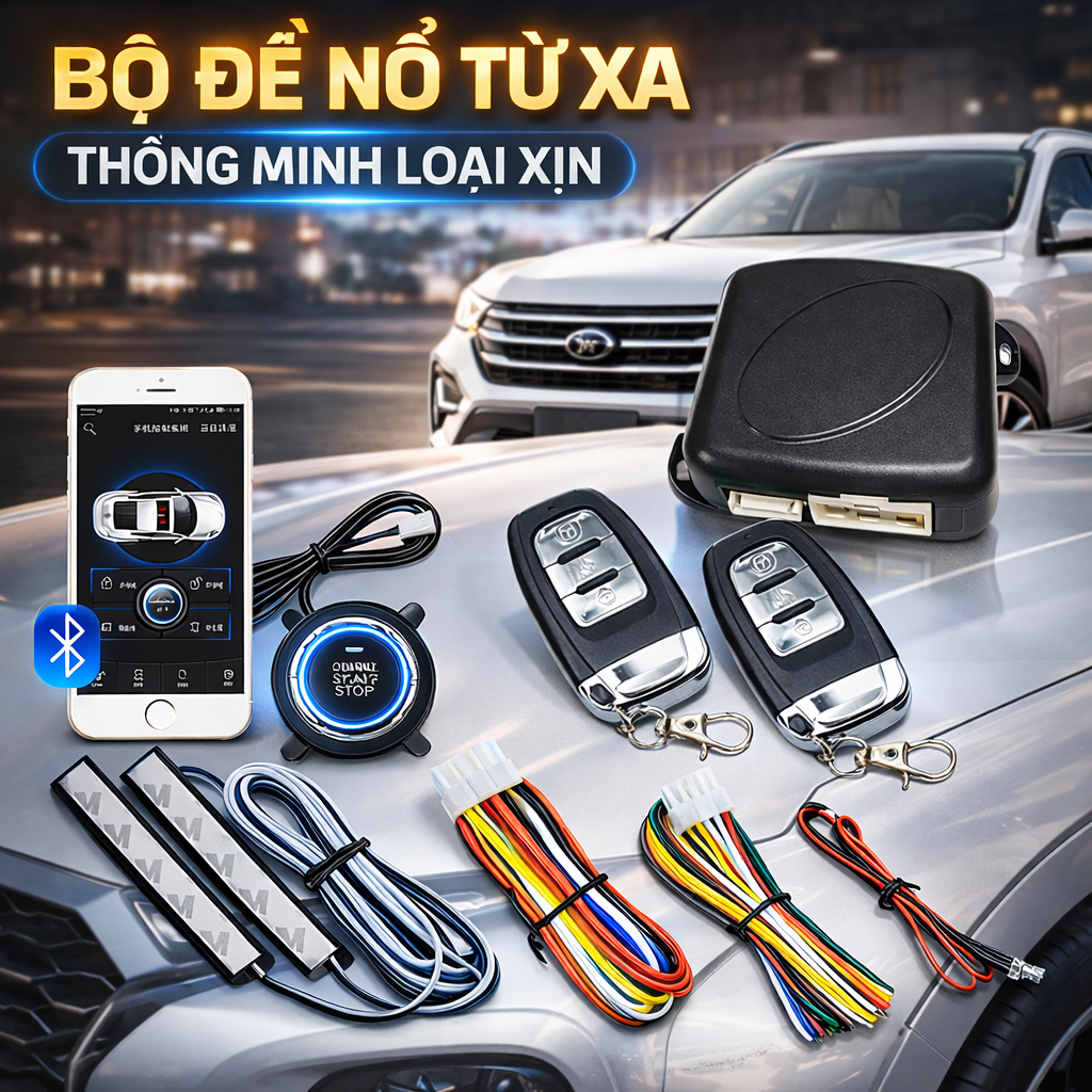 Đề Nổ Ô Tô Từ Xa Thông Minh – PKE Cao Cấp, Điều Khiển Bằng Điện Thoại