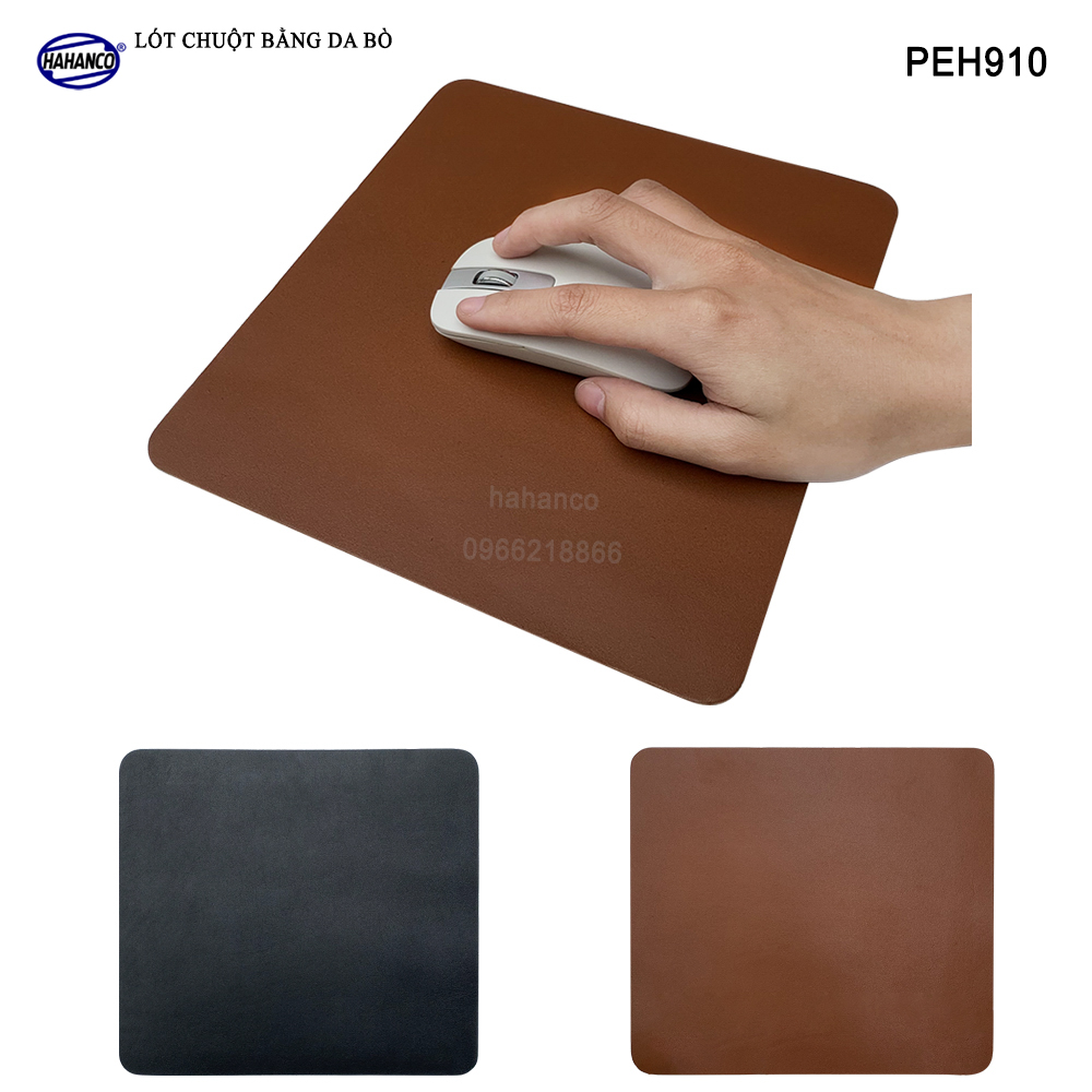 Miếng lót chuột gaming, pad bằng da bò xịn (PEH910) chống nước, trơn trượt siêu bền - Mouse Pads Leather of HAHANCO - Hàng chính hãng